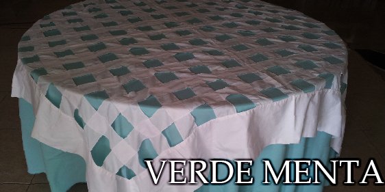 mantel redondo color verde menta